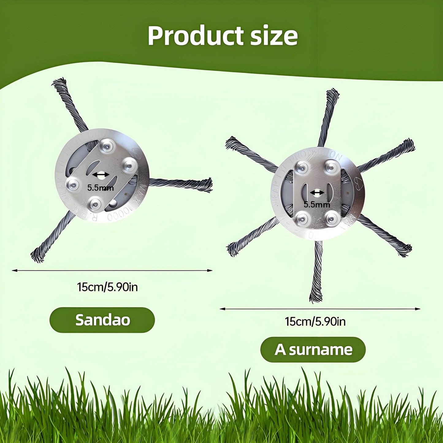 Steel Wire Trimmer Head 4 - Pack | Fits 5.5mm Bore - BAPPKON Garden Store