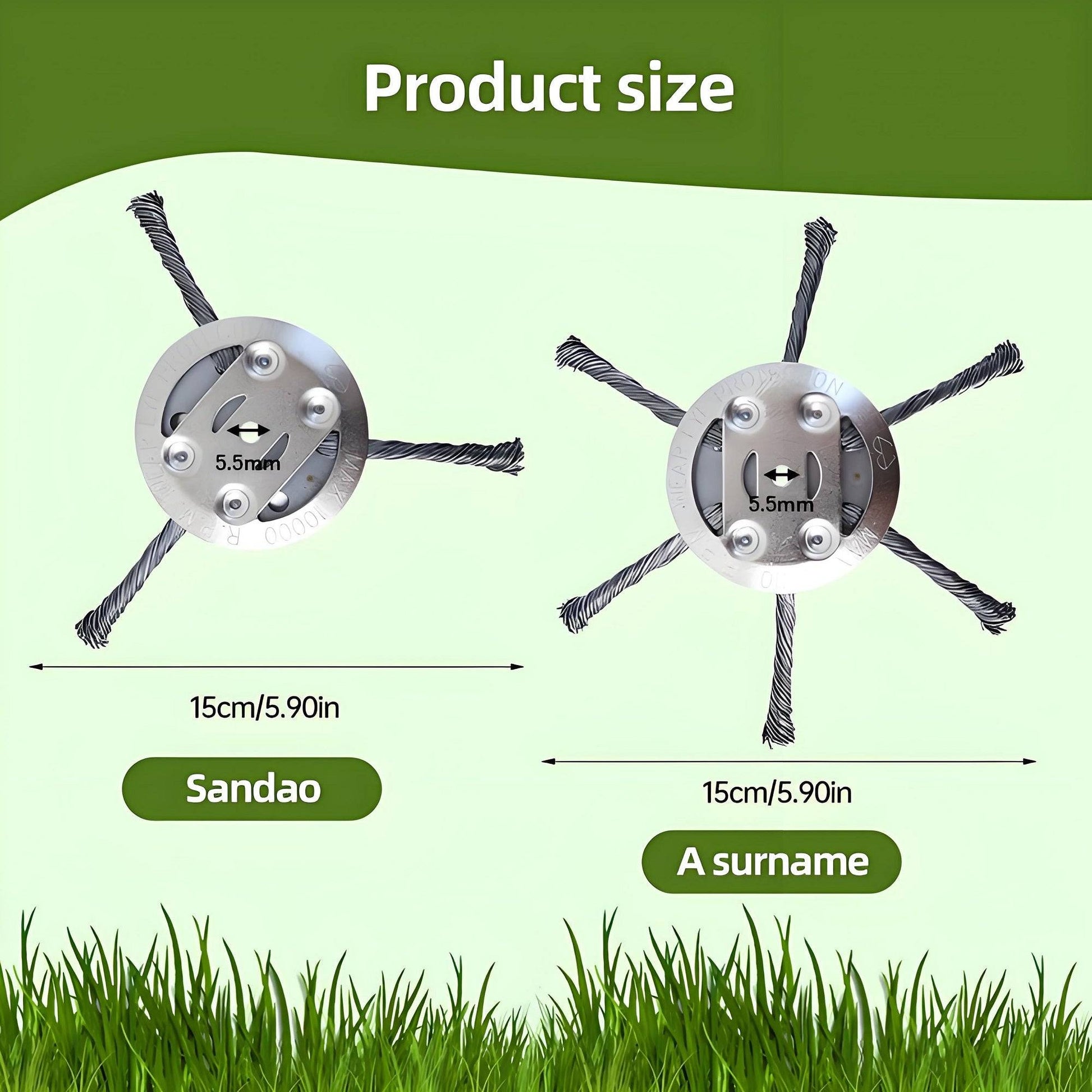 Steel Wire Trimmer Head 4 - Pack | Fits 5.5mm Bore - BAPPKON Garden Store