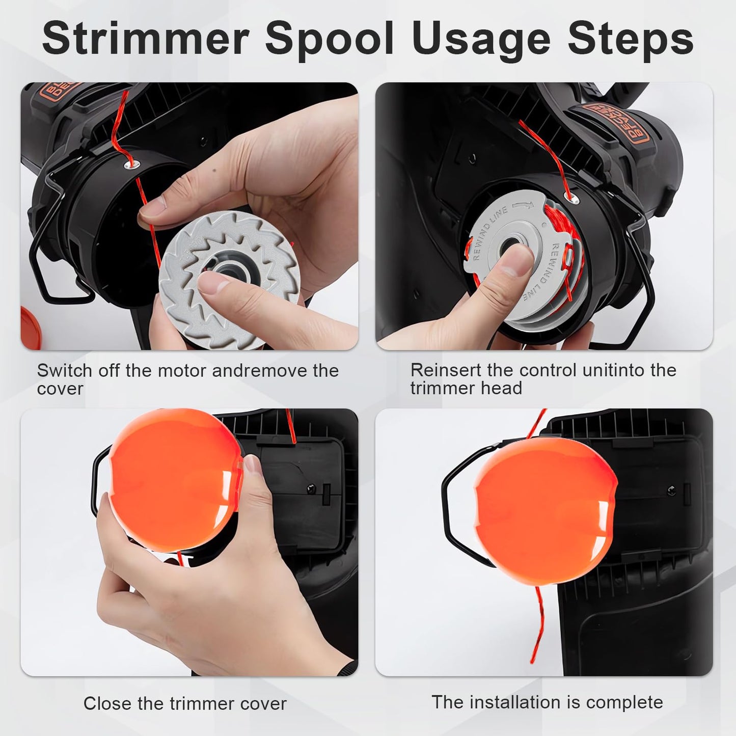 Strimmer Spool with Cover 1.5mm | 3/4/6 Pack (Compatible with Flymo Power/Mini/Trim) - BAPPKON Garden Store