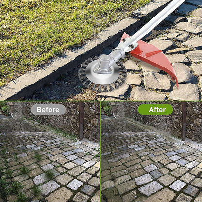 Steel Wire Brush Trimmer Head - Durable, Easy Install, Universal Fit for Grass Trimmers