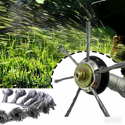 Universal fit steel wire trimmer head for petrol and electric strimmers